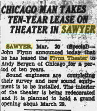 Flynn Theatre - 20 Mar 1940 Leased To Chicagoan (newer photo)